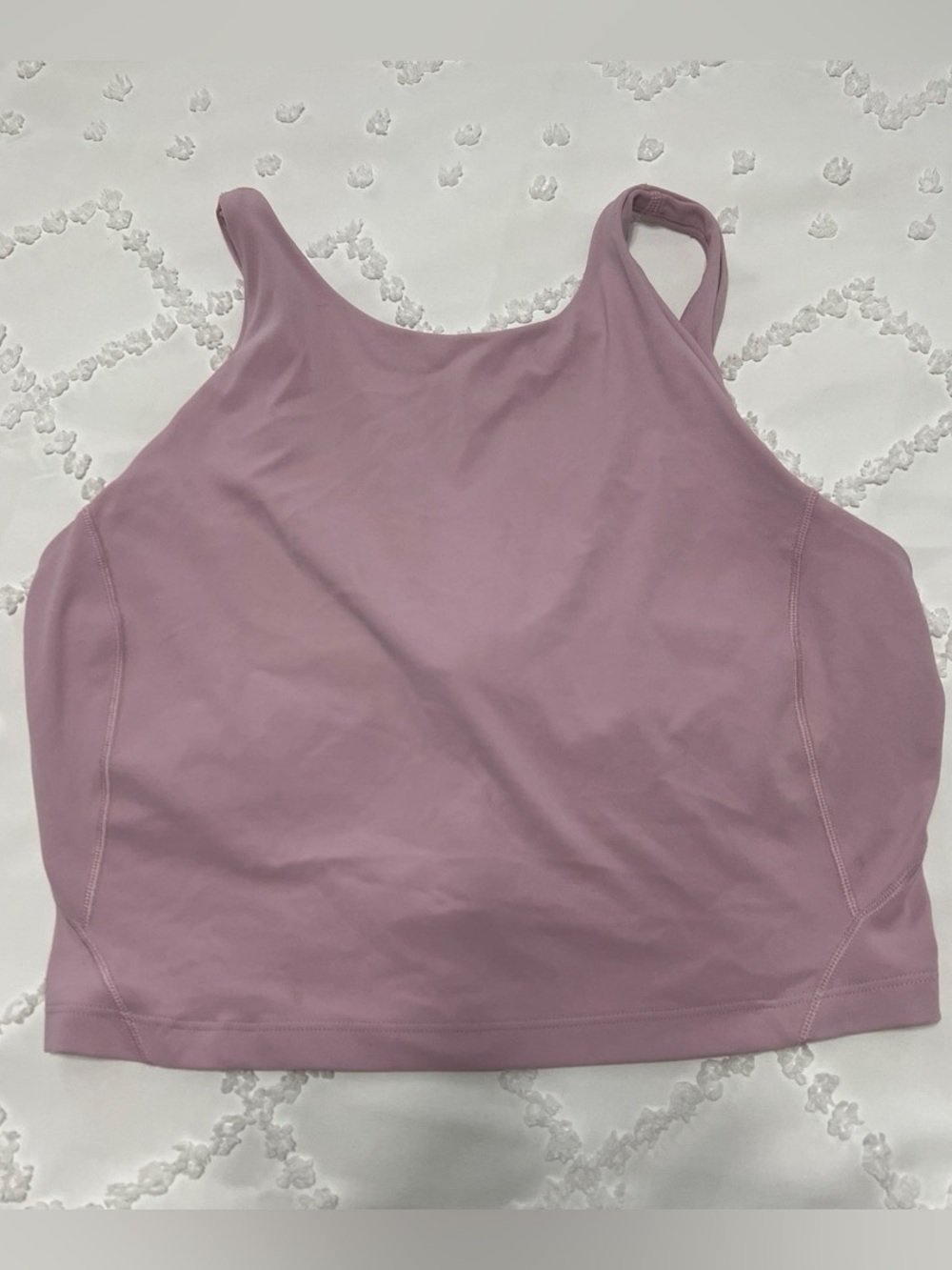 Lululemon Athletica High-Neck Sports Bra in Dusty Mauve